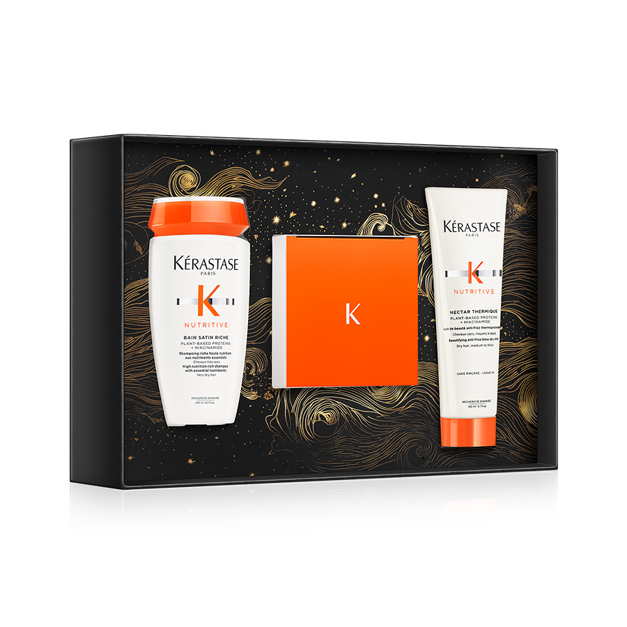 KÉRASTASE - PAKET NUTRITIVE RICH KOPEL, MASQUEINTENSE MASKA IN NECTAR THERMIQUE KREMA ZA ZELO SUHE LASE